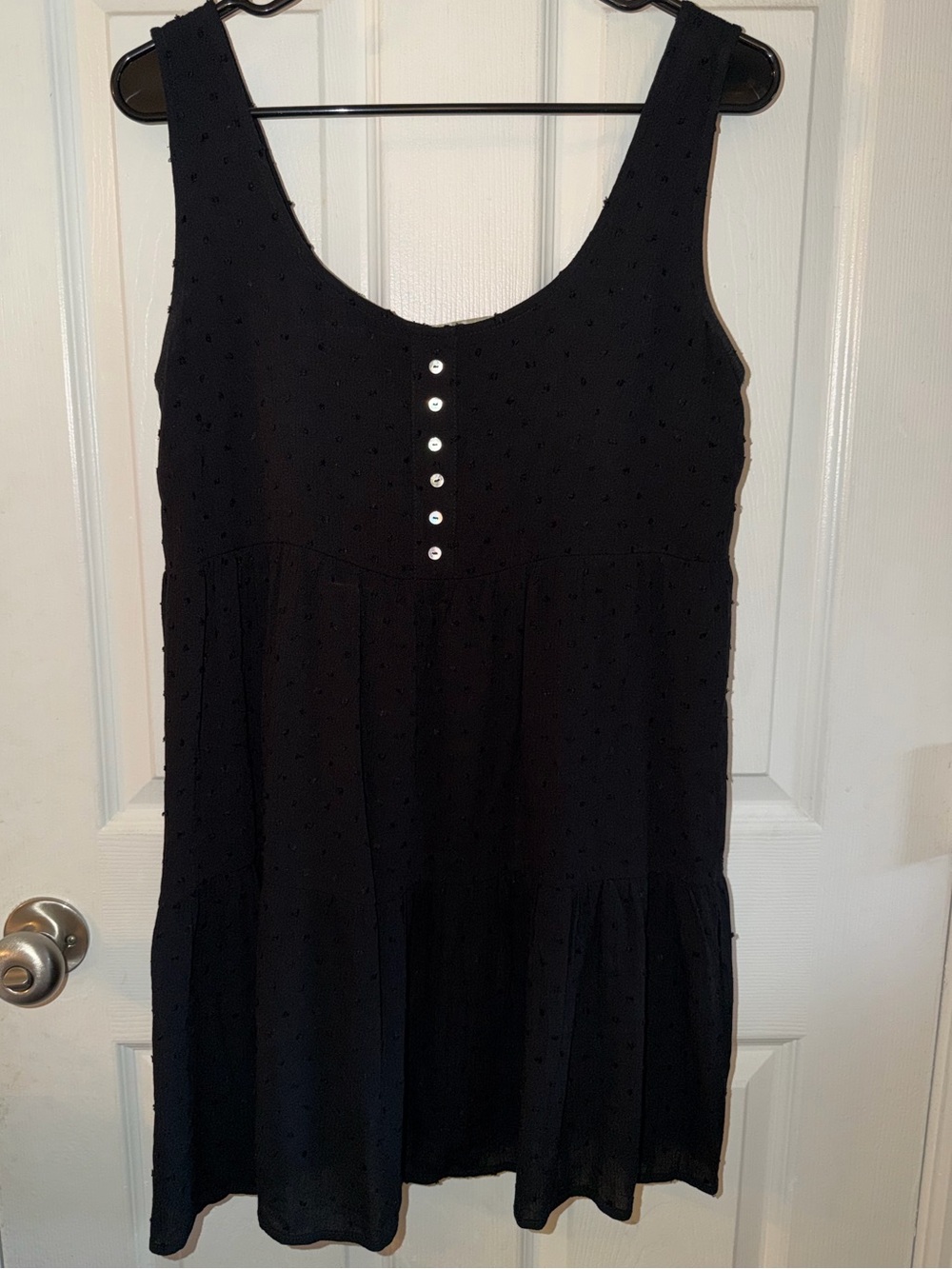 Black Sleeveless Button-Front Sundress